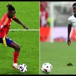 Duel Sepakbola Spanyol vs Inggris
